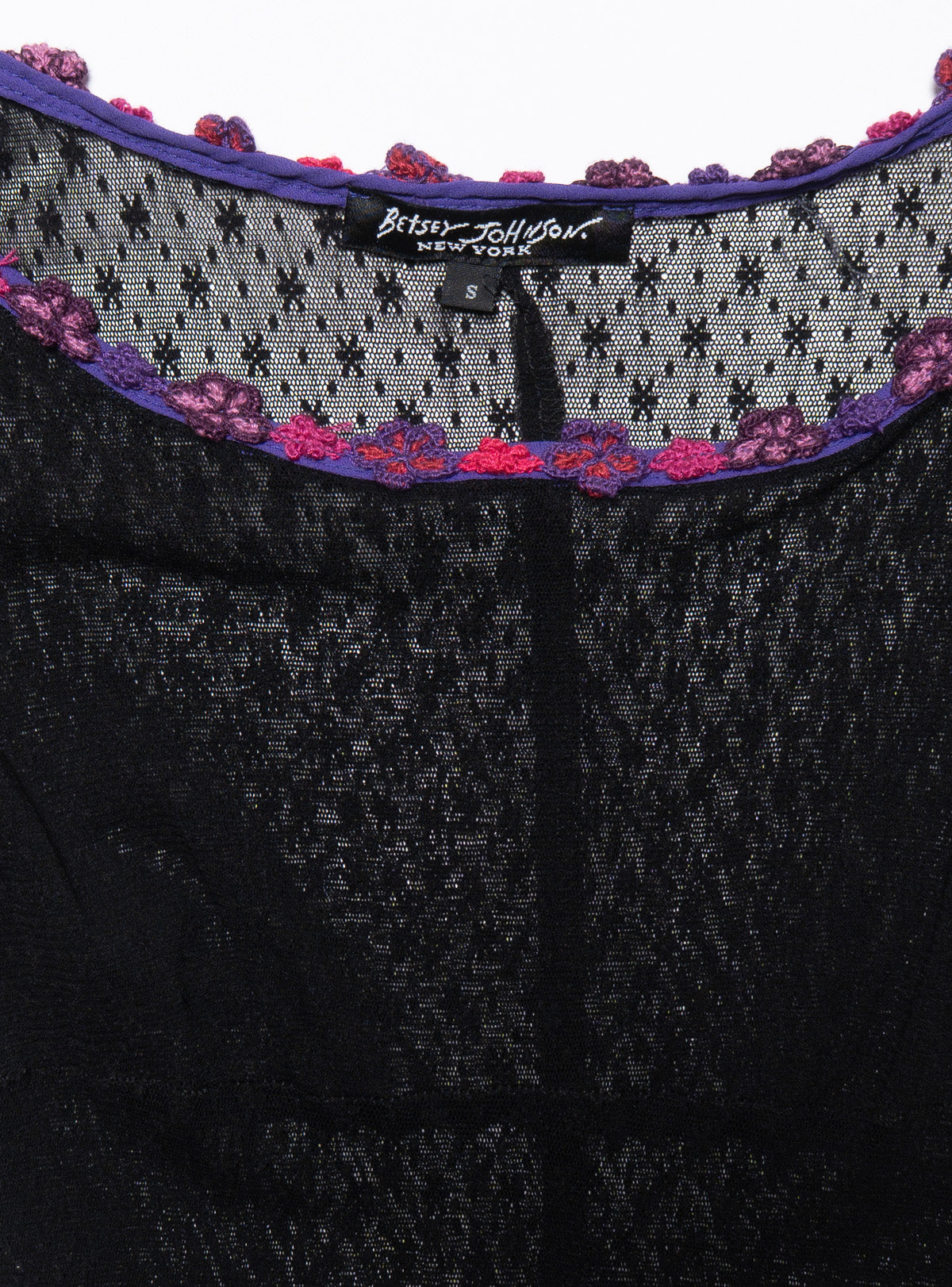 UNIF | Vintage Betsy Johnson Black Lace Dress With Purple Trim UNIF | Vintage Betsy Johnson Black Lace Dress With Purple Trim