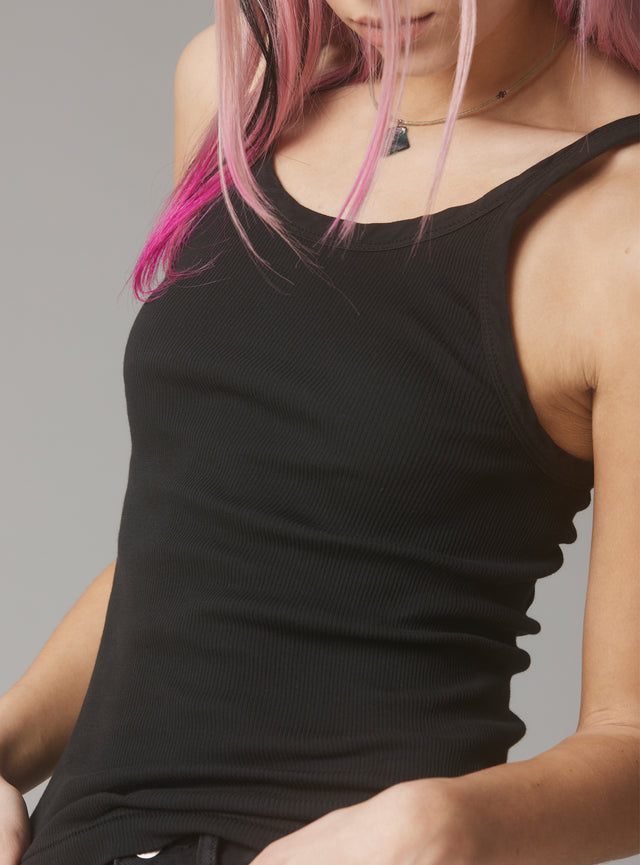 Urban Staple Ruffle Tank, Black
