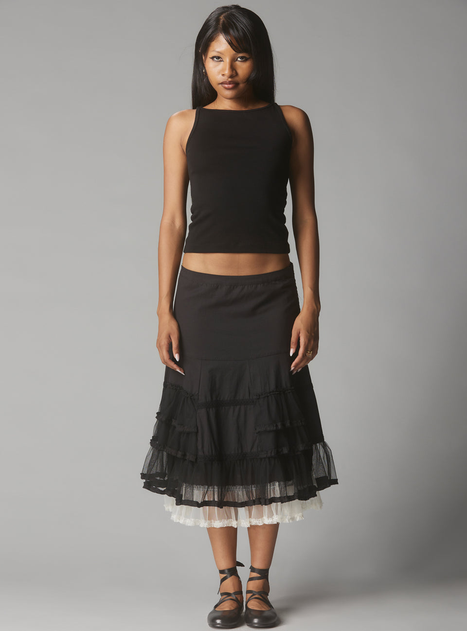 Lola Skirt in Pink + Olive Stripe