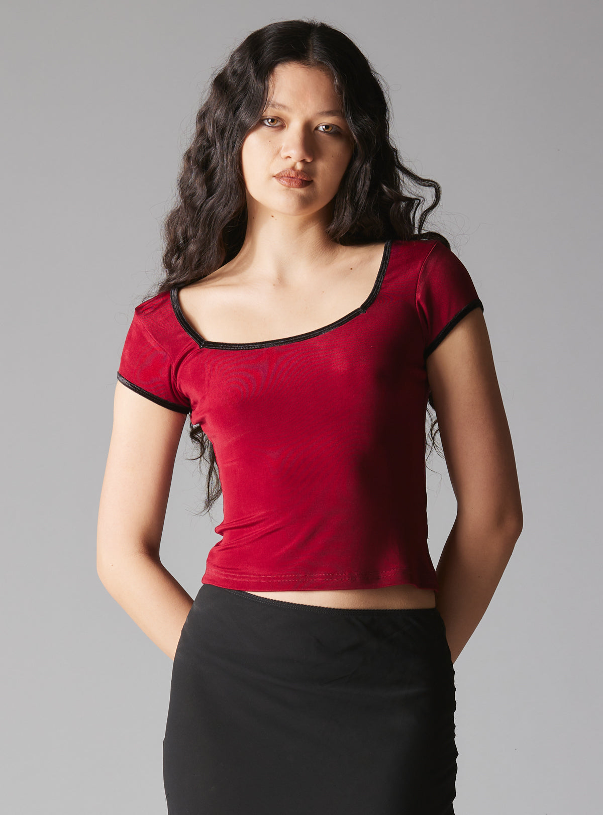 Sleeveless Top With Wide Neck & Ruffled Trim in White | UNIF