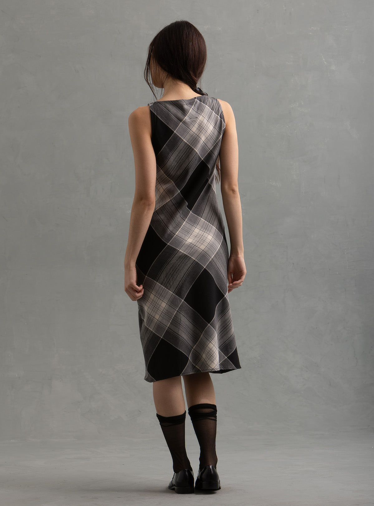 grey plaid dresses Gothic Gray Plaid Dress | Dark Academia Dress