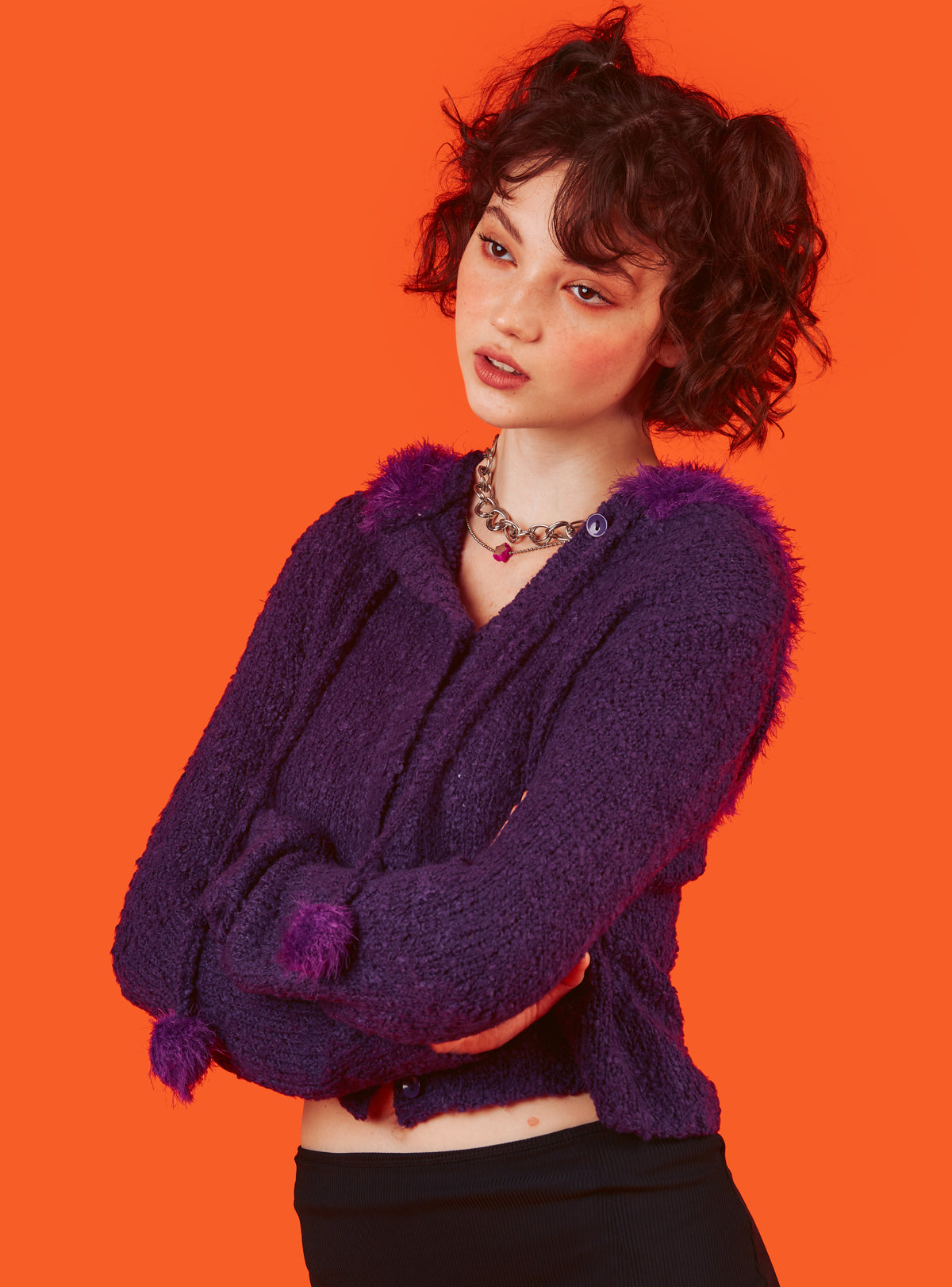 unif  カーディガン　violet sweater